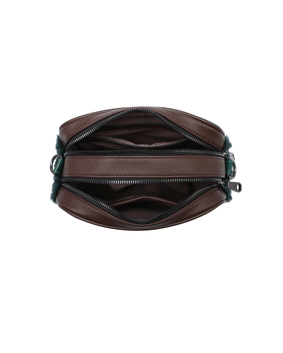 Bandolera Pepe Moll Verde con Corazones y Detalles de Pelo