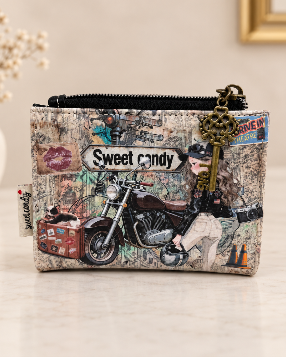 Monedero Sweet Candy motorista con caja de regalo