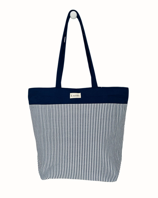 Bolso Tote Bag La Matilda Rayas Azules
