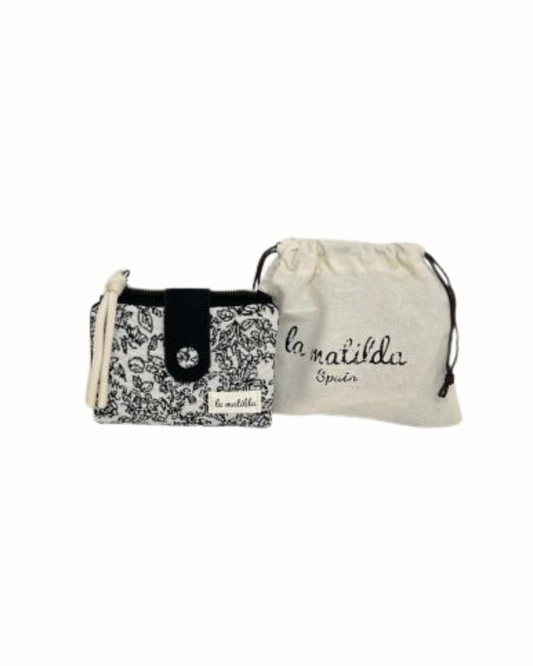Cartera Pequeña Estampada Floral con Cierre de Botón - La Matilda