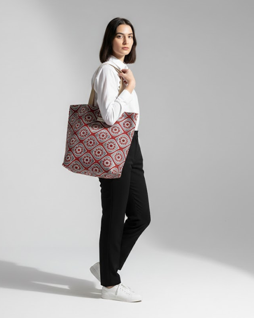 Bolso Tote Bag La Matilda Flores Rojas