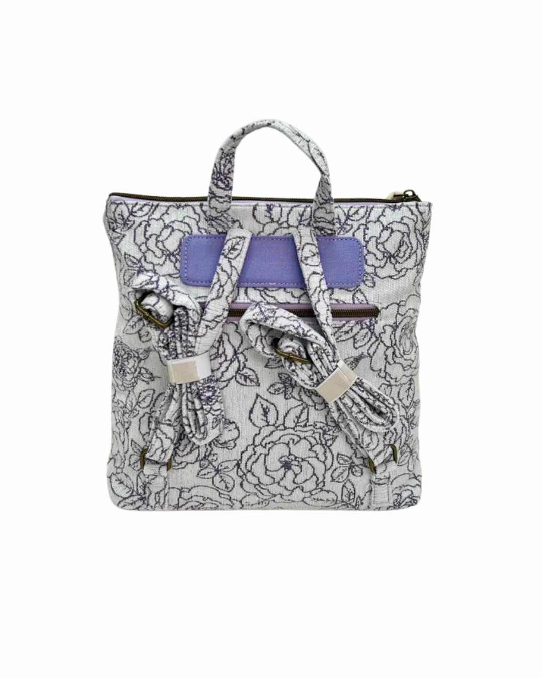 Mochila Doble La Matilda Flores Violeta