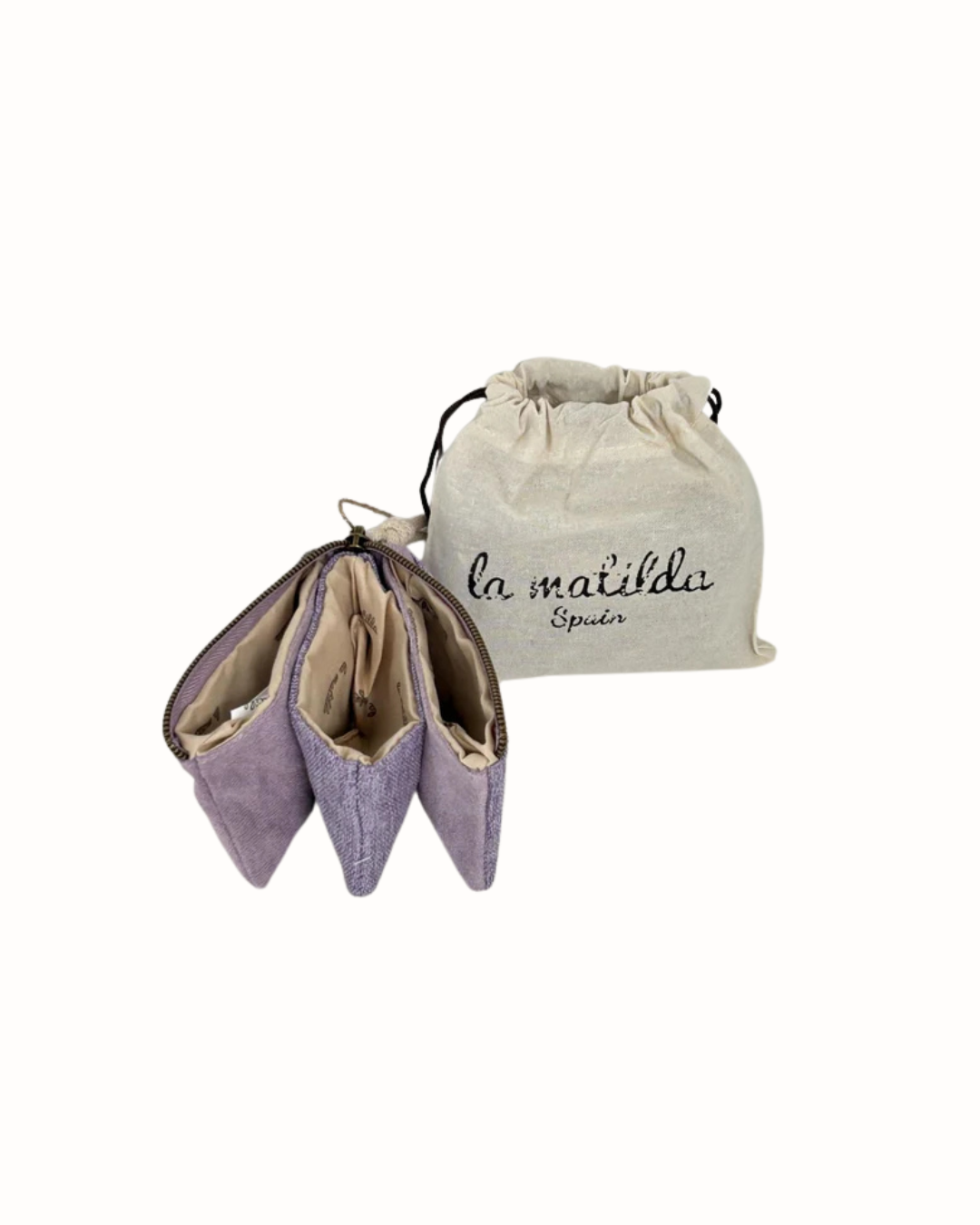 Monedero La Matilda Tres Compartimentos Unicolor Violeta