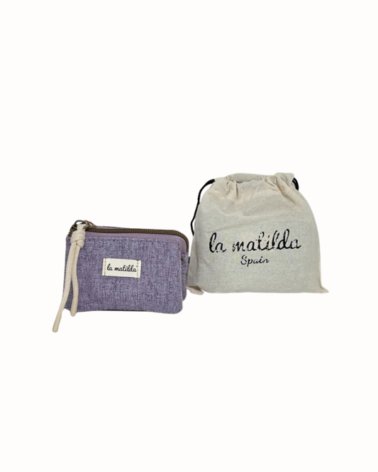 Monedero La Matilda Tres Compartimentos Unicolor Violeta