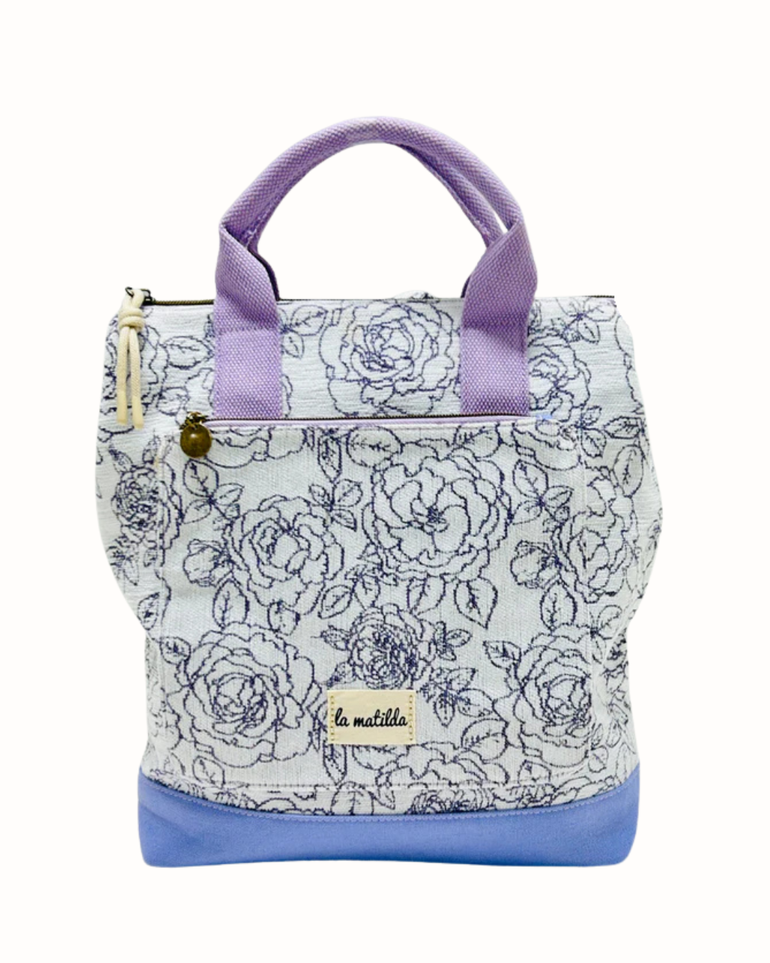 Mochila Grande La Matilda Flores Violeta