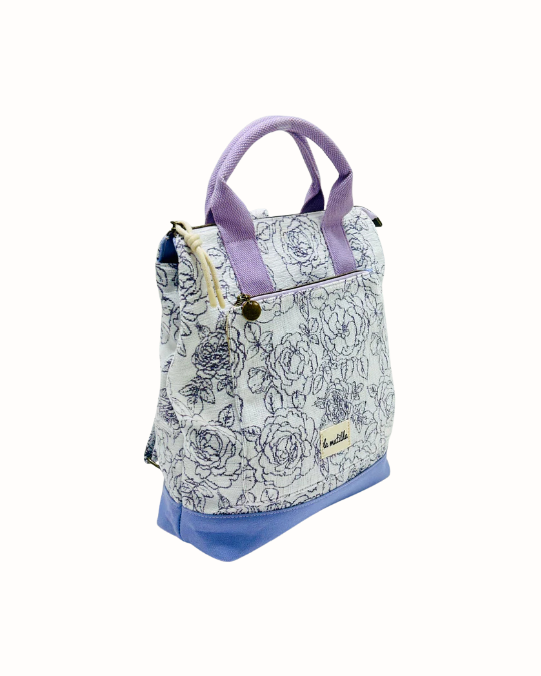 Mochila Grande La Matilda Flores Violeta