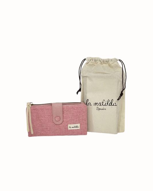 Cartera Grande La Matilda Unicolor Rosa