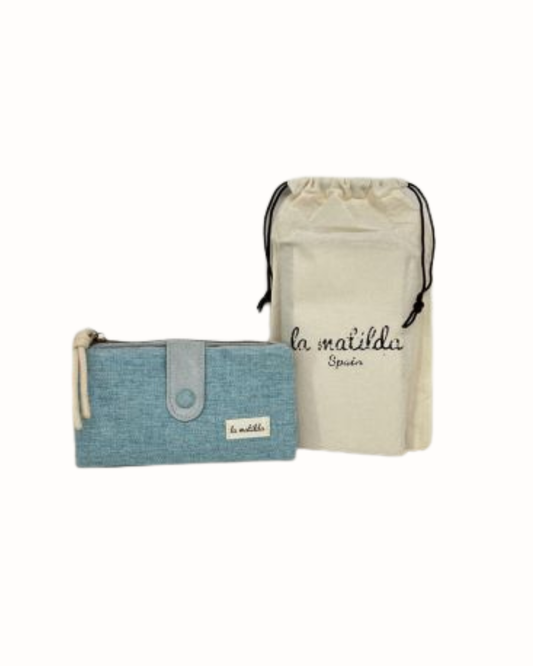 Cartera Grande La Matilda Unicolor Aguamarina