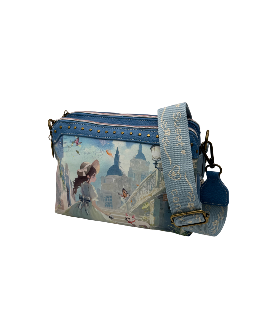 Bolso Bandolera Sweet Candy Azul - Bolso Pequeño De Mano Doble Compartimento