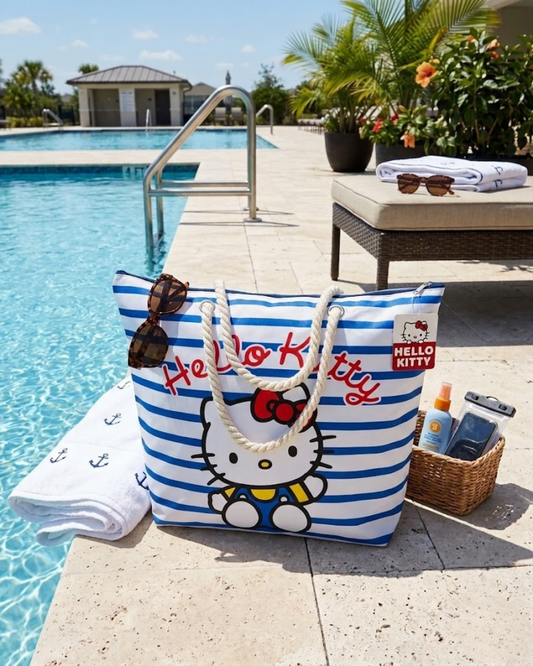 Bolso Playero Hello Kitty – Estilo Marinero con Licencia Oficial