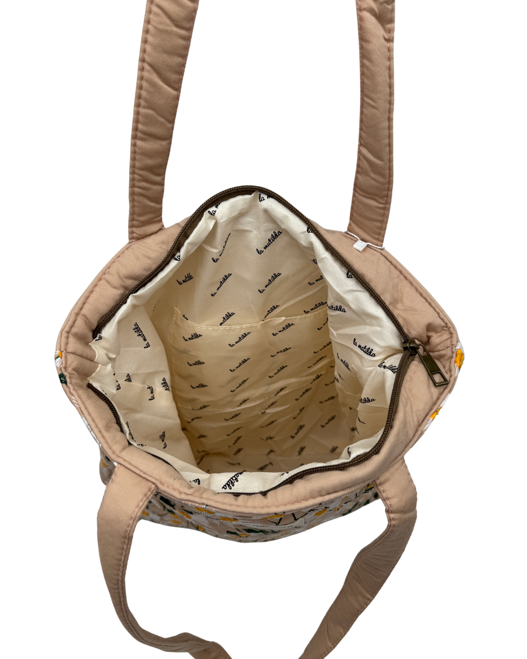 Bolso Tote Acolchado con Margaritas Bordadas – Colección La Matilda