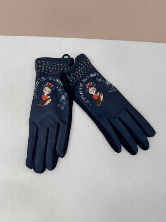 Guantes Frida Kahlo con Goma para el Móvil