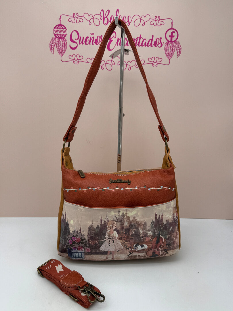 Bolso Grande Bandolera Sweet Candy Marrón
