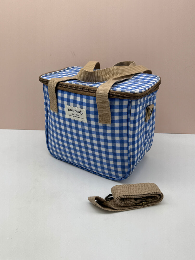 Nevera / Bolsa Térmica Sweet Candy Estampado Cuadro Vichy (Color Azul)