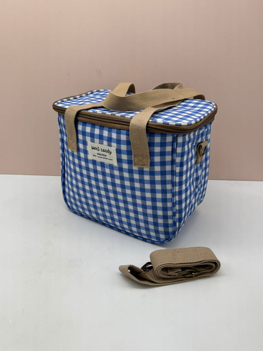 Nevera / Bolsa Térmica Sweet Candy Estampado Cuadro Vichy (Color Azul)