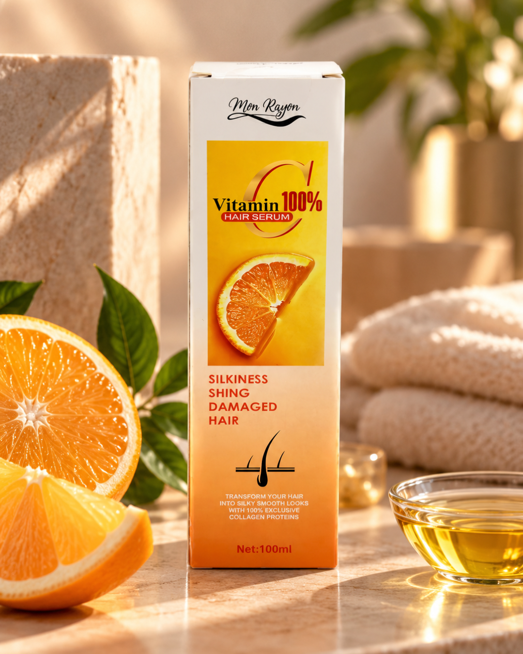 Sérum capilar Vitamina C Mon Rayon 100 ml para brillo, suavidad y cuidado del cabello